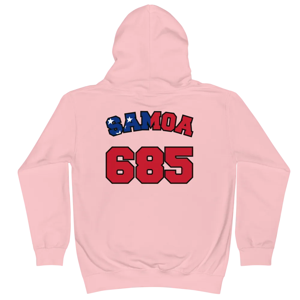 Samoa 685 - Flag with Black Border (front/back) *KIDS HOODIE*