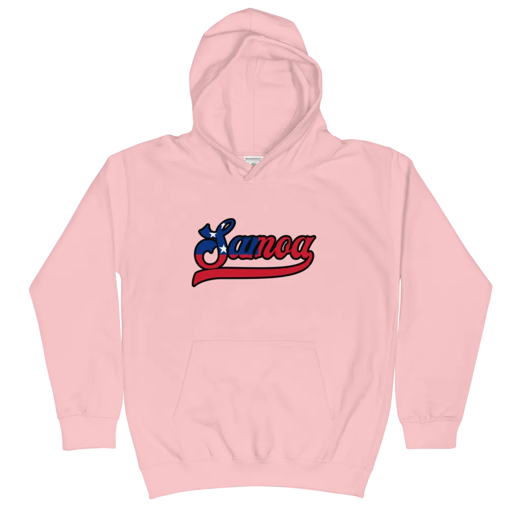 Samoa Script ~ Flag with Black Border *KIDS HOODIE*