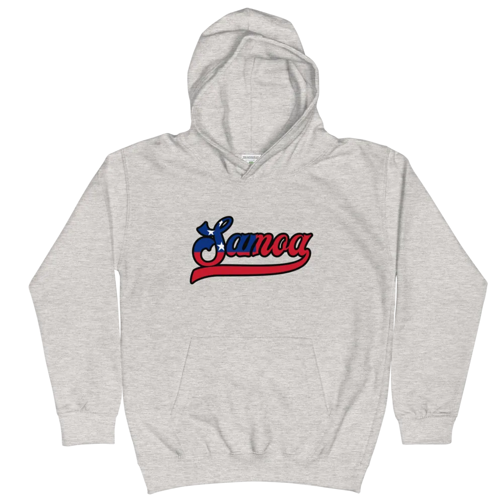 Samoa Script ~ Flag with Black Border *KIDS HOODIE*