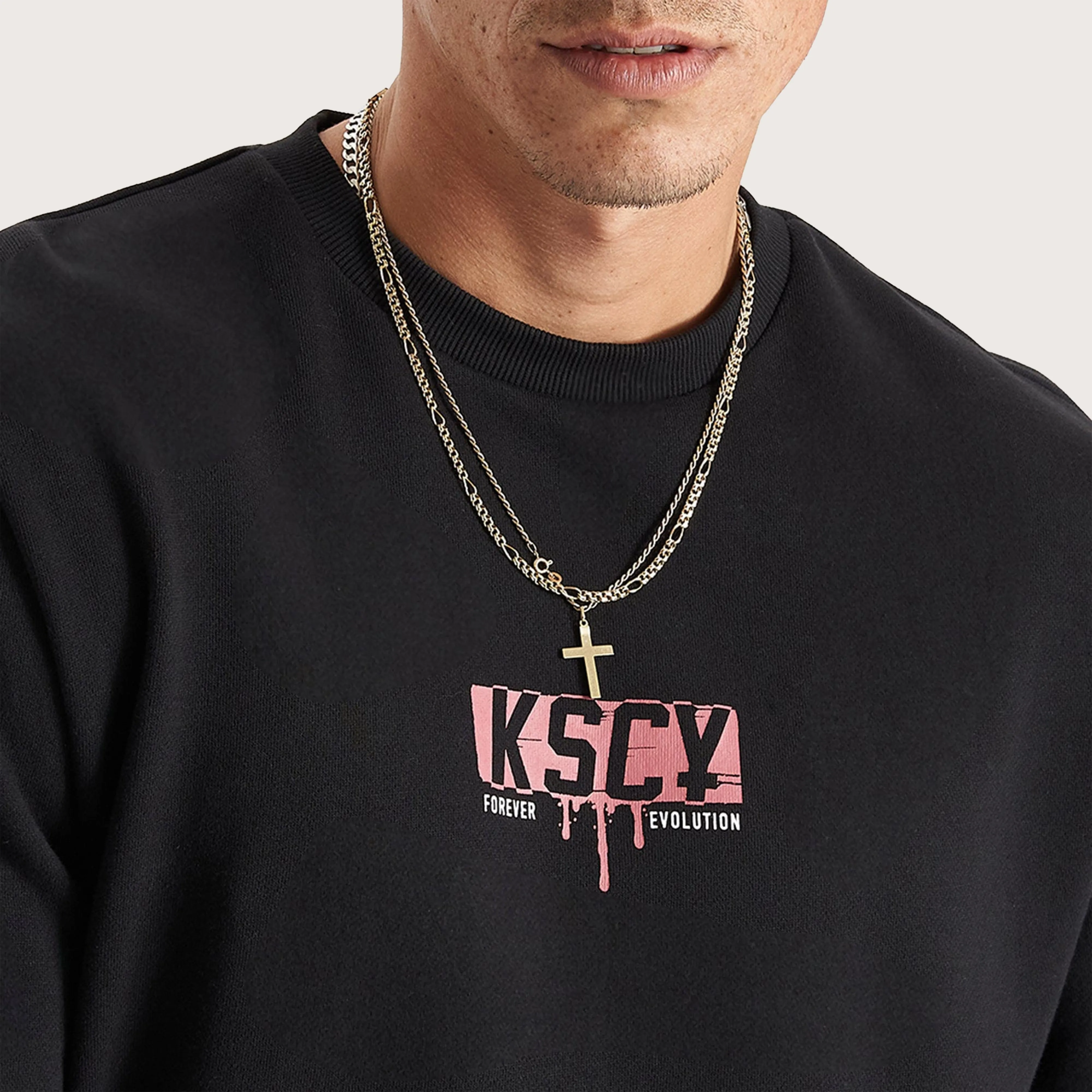 Santa Ana Layered Dual Curved Sweater Jet Black