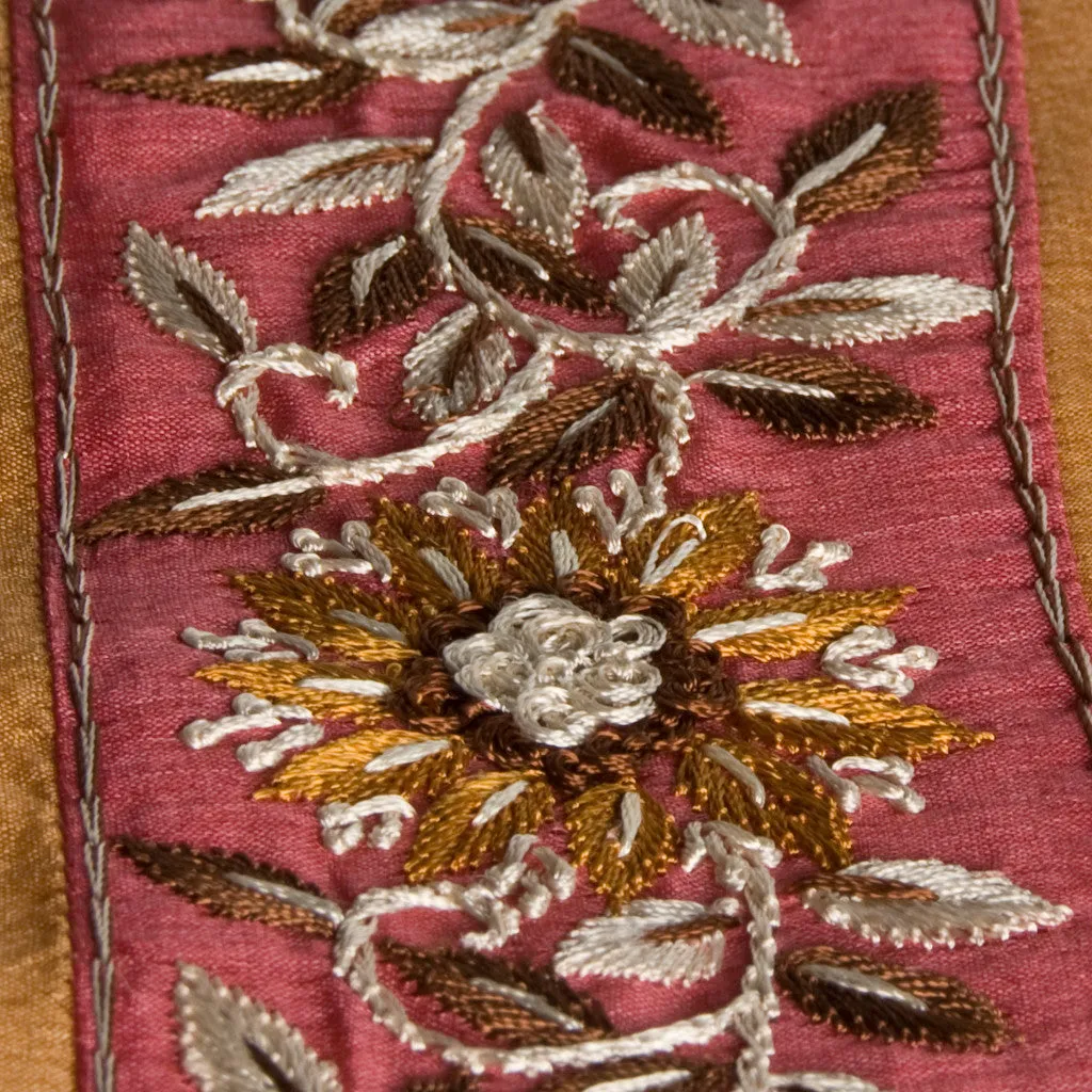 Savan Long Honey Silk Embroidered Skirt