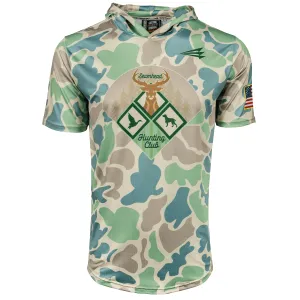 Seamhead Hunting Club Pro Premier Short Sleeve Camo Baseball Hoodie
