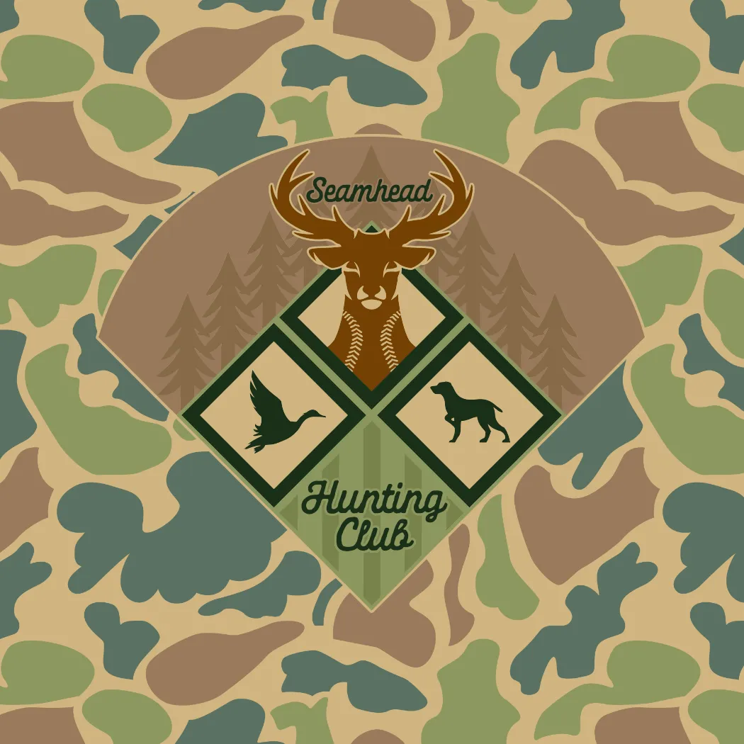 Seamhead Hunting Club Pro Premier Short Sleeve Camo Baseball Hoodie