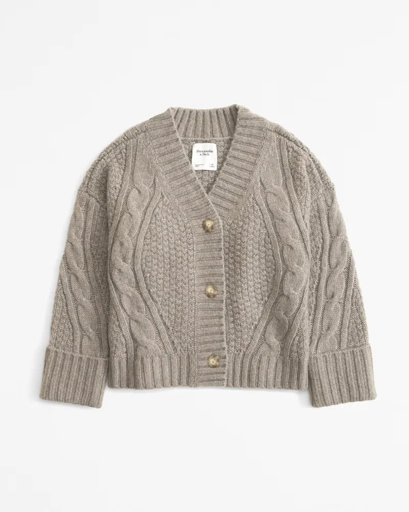 Seed-Stitch Cable Cardigan