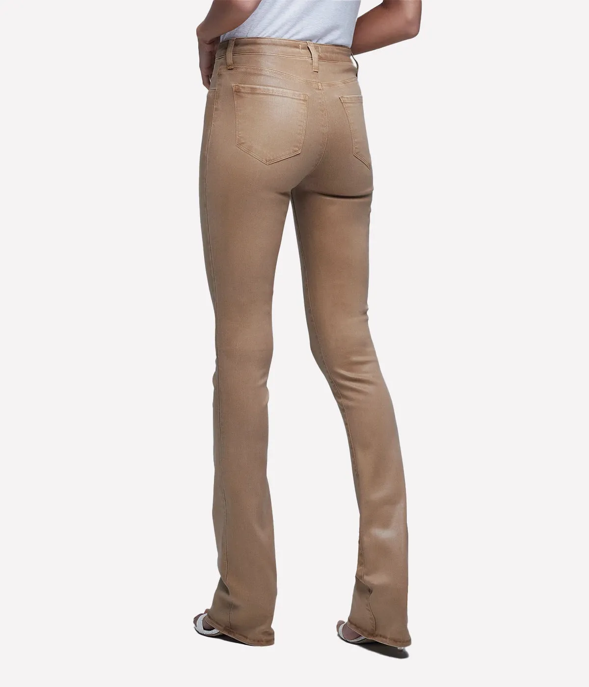 Selma High Rise Sleek Baby Boot Pants in Brioche Coated