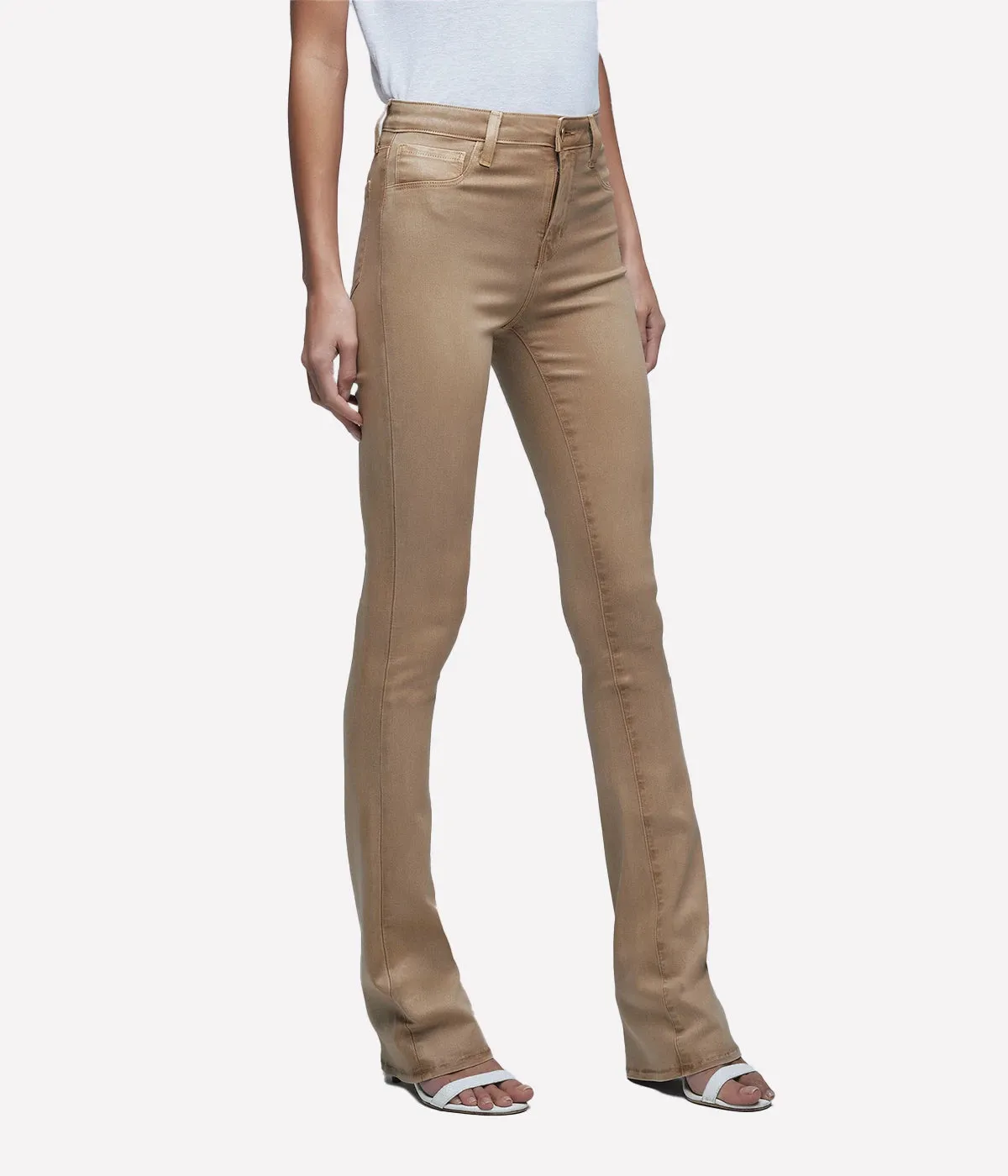 Selma High Rise Sleek Baby Boot Pants in Brioche Coated