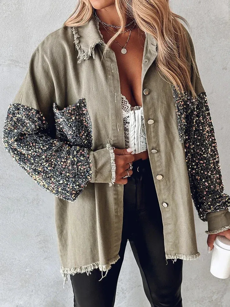 Sequined Aadhya Denim Jacket