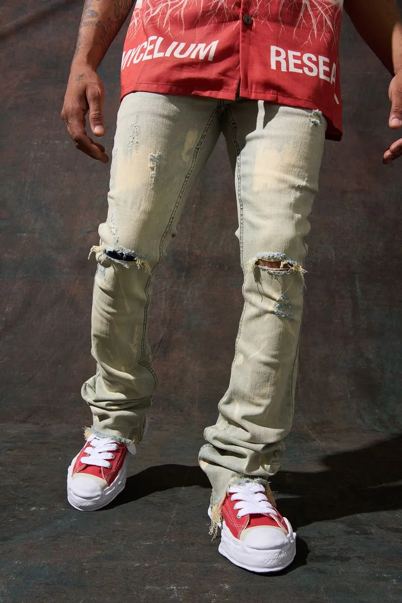 SERENEDE Sulfur Stacked Jeans (BLEACHED)
