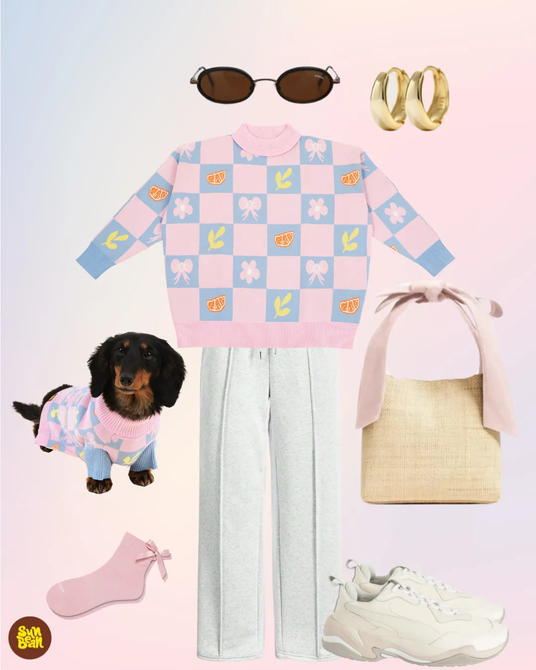 Shelly x Sunbean Dog and Dog Mom Matching 2-Pieces Set