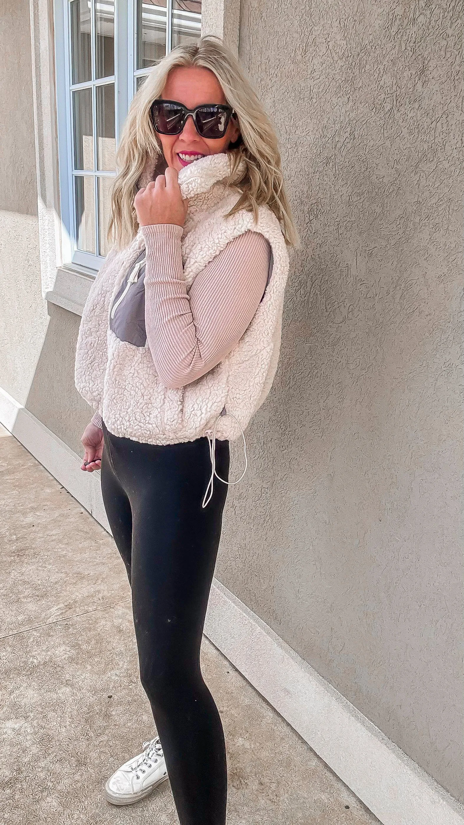 Sherpa Half Zip Sleeveless Sweater | OLI & HALI (PREORDER)