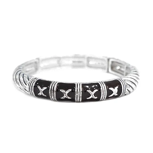 SIL-BLK BRACELET #B75809_SIL-BLK (FA4)