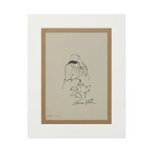 Sister I Matted Fine Art Print - Warm Tan