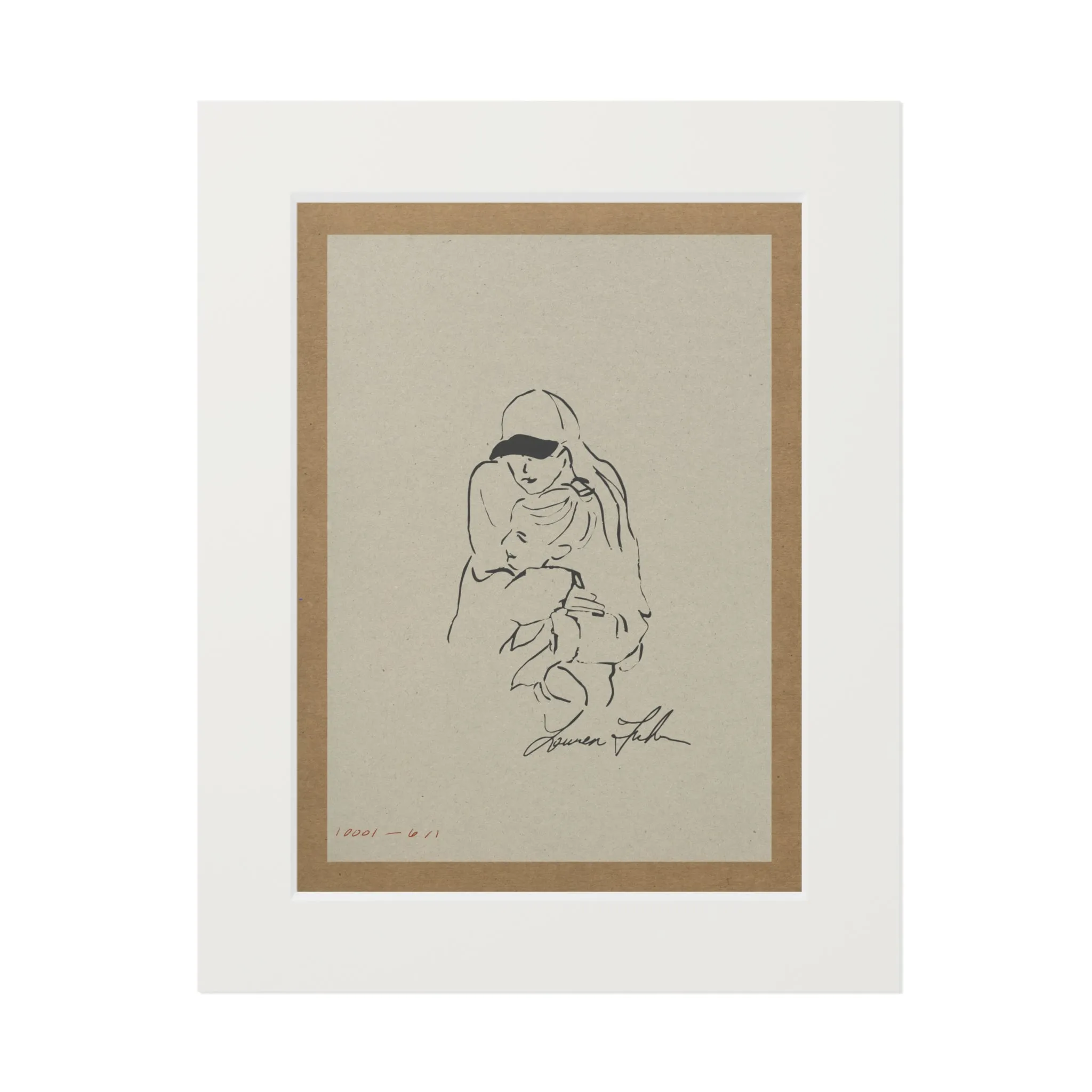 Sister I Matted Fine Art Print - Warm Tan