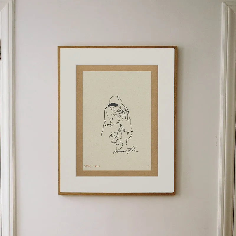 Sister I Matted Fine Art Print - Warm Tan
