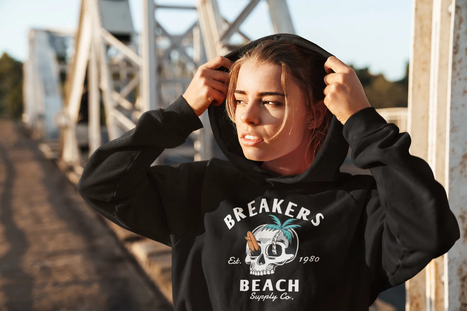 Skull Rock - Unisex Ecosmart Hooded Sweatshirt