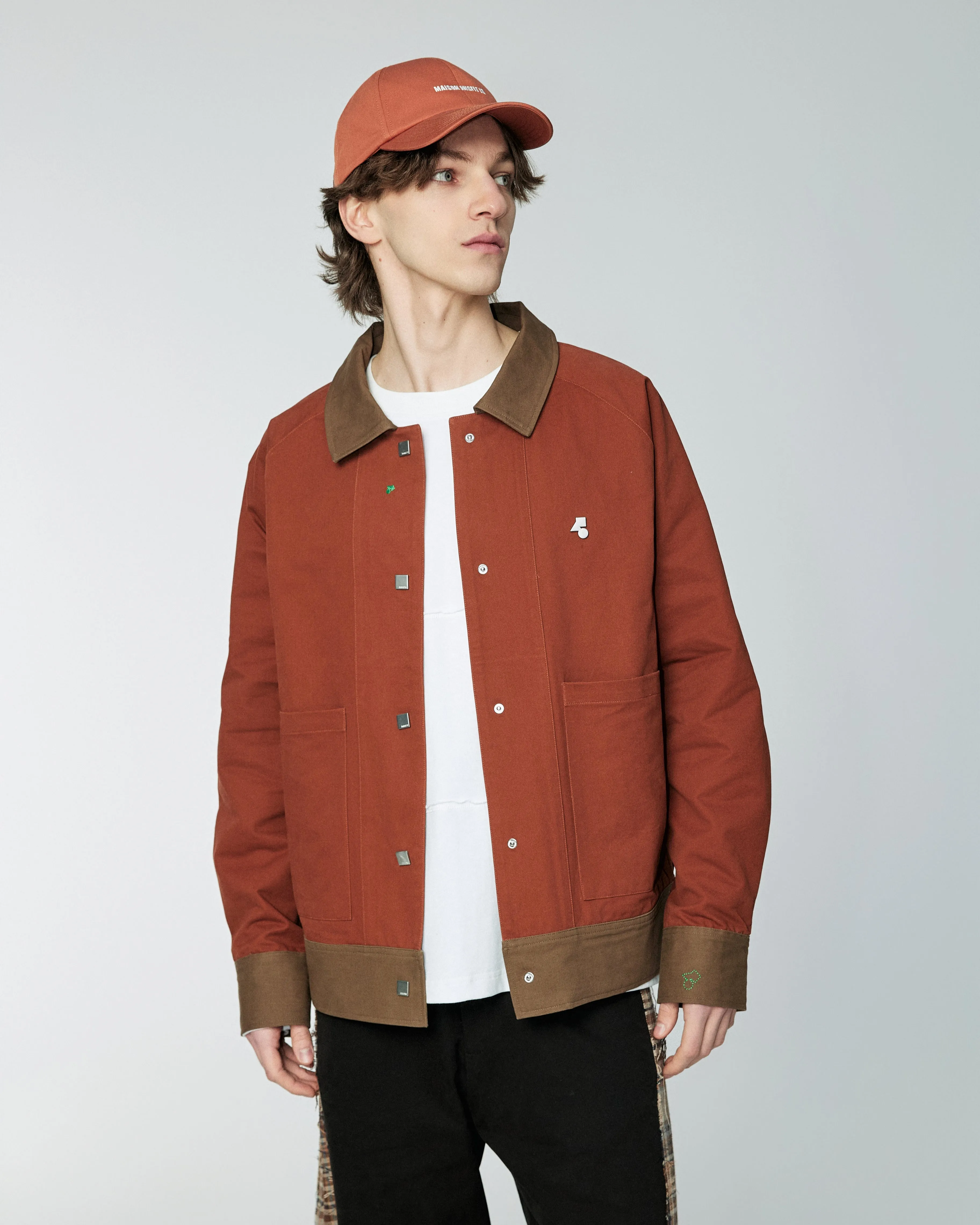 Smart Contrast Color - Oversized Layer Jacket - Terracotta, Green or Khaki