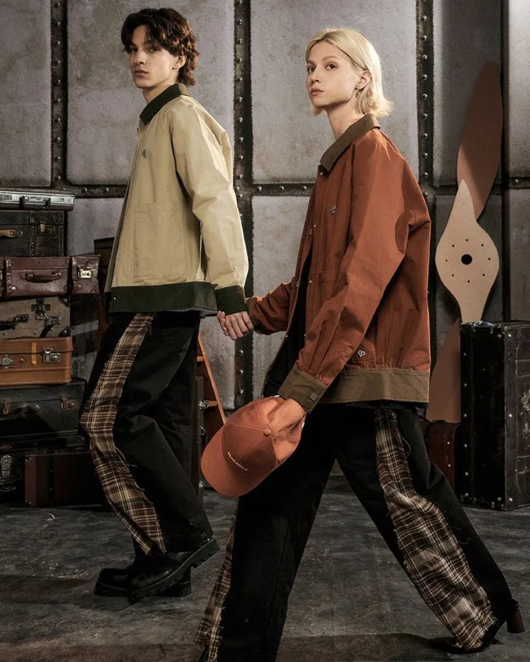 Smart Contrast Color - Oversized Layer Jacket - Terracotta, Green or Khaki