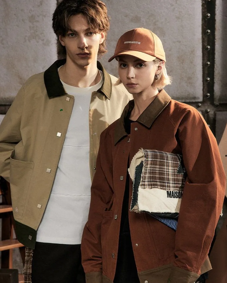 Smart Contrast Color - Oversized Layer Jacket - Terracotta, Green or Khaki