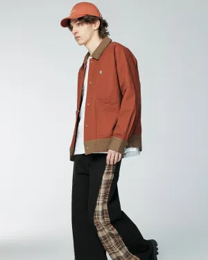 Smart Contrast Color - Oversized Layer Jacket - Terracotta, Green or Khaki