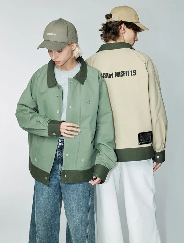 Smart Contrast Color - Oversized Layer Jacket - Terracotta, Green or Khaki