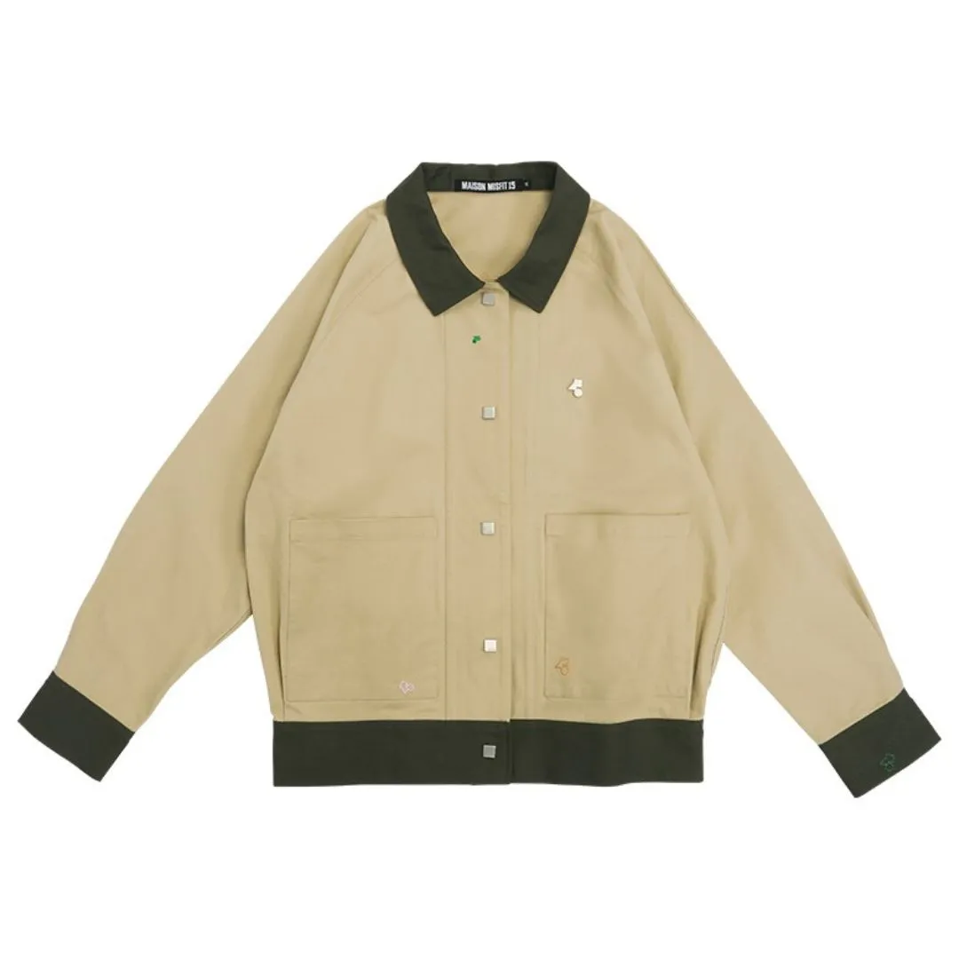Smart Contrast Color - Oversized Layer Jacket - Terracotta, Green or Khaki