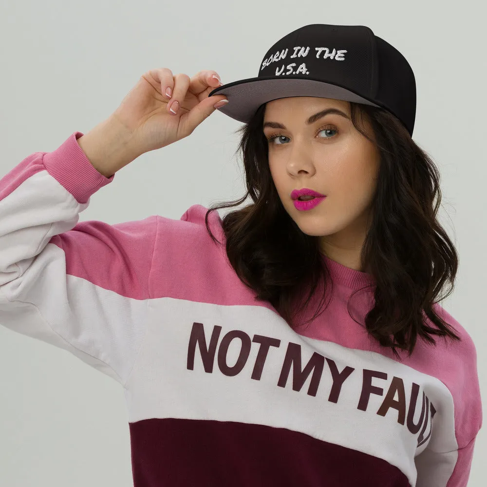 Snapback Hat "2052-0041 Born In The U.S.A. (White Logo)"