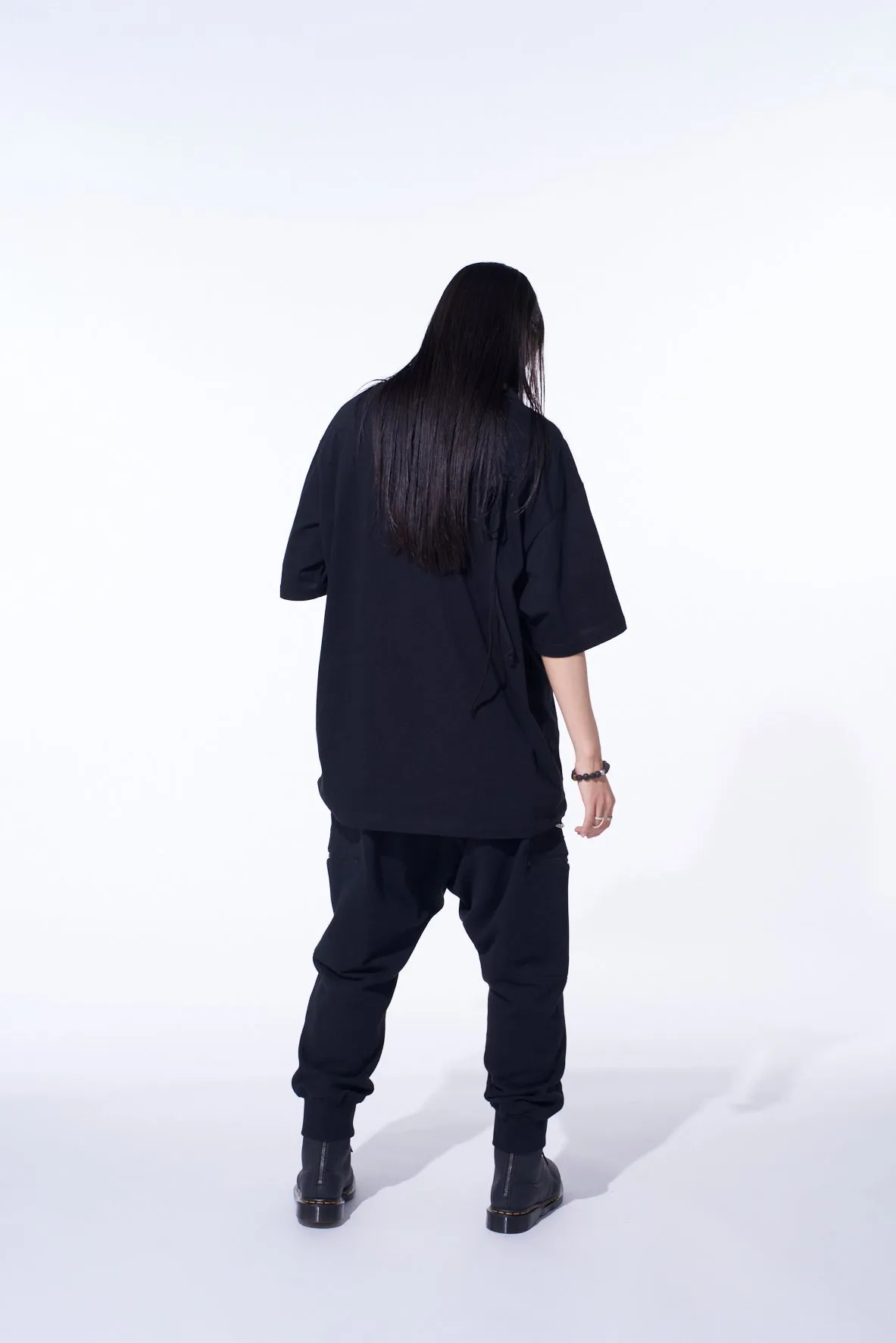 SOFT JERSEY T-SHIRT WITH GATHERED STRINGS