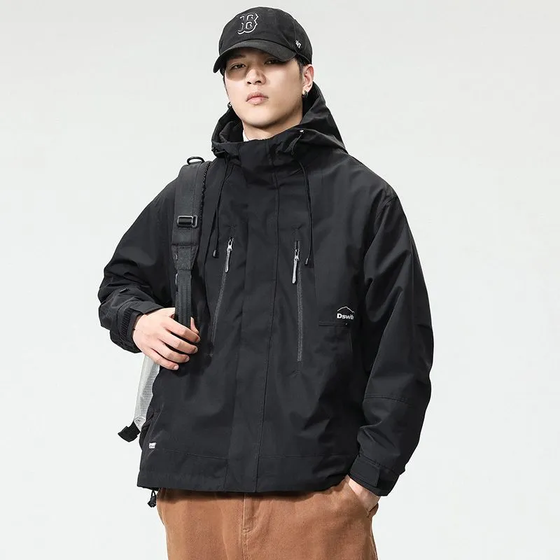 Solid Thickened Cargo Parka for Men with Easy-to-Clean Features