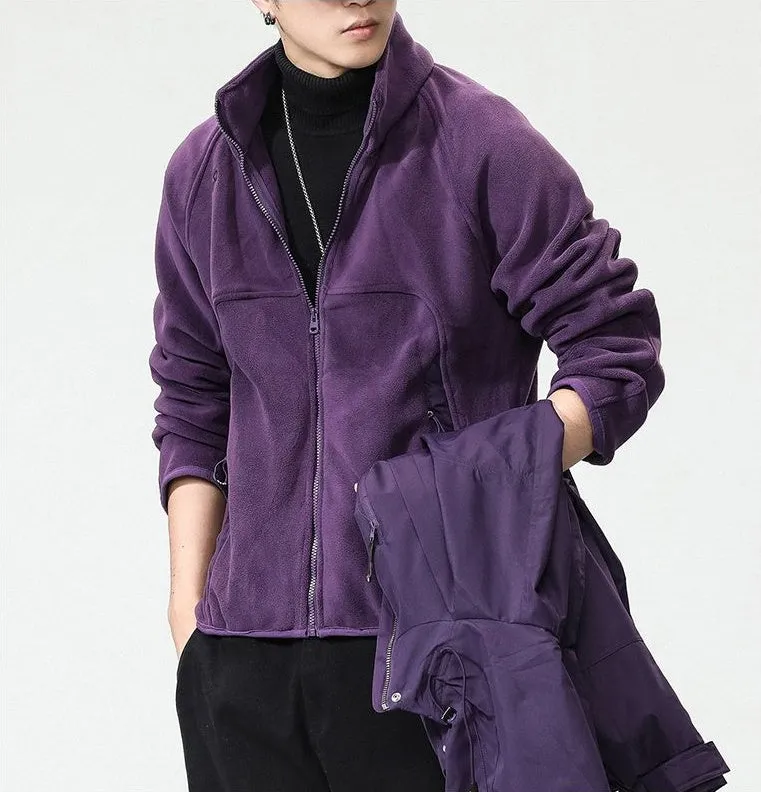 Solid Thickened Cargo Parka for Men with Easy-to-Clean Features