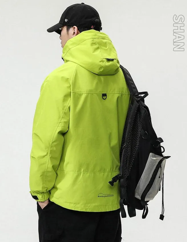 Solid Thickened Cargo Parka for Men with Easy-to-Clean Features