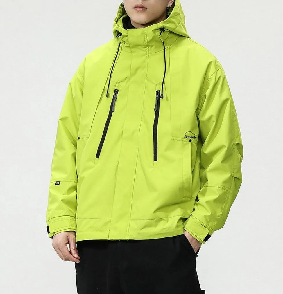 Solid Thickened Cargo Parka for Men with Easy-to-Clean Features