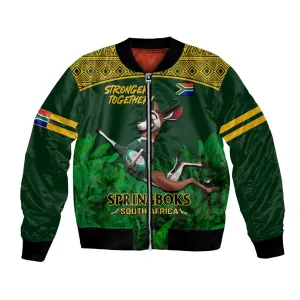 South Africa Rugby Bomber Jacket Go Bokke World Cup Champions History LT14