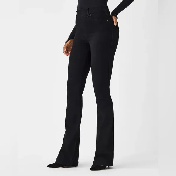 SPANX Black Flare Leg High Rise Shape Jeans Size M