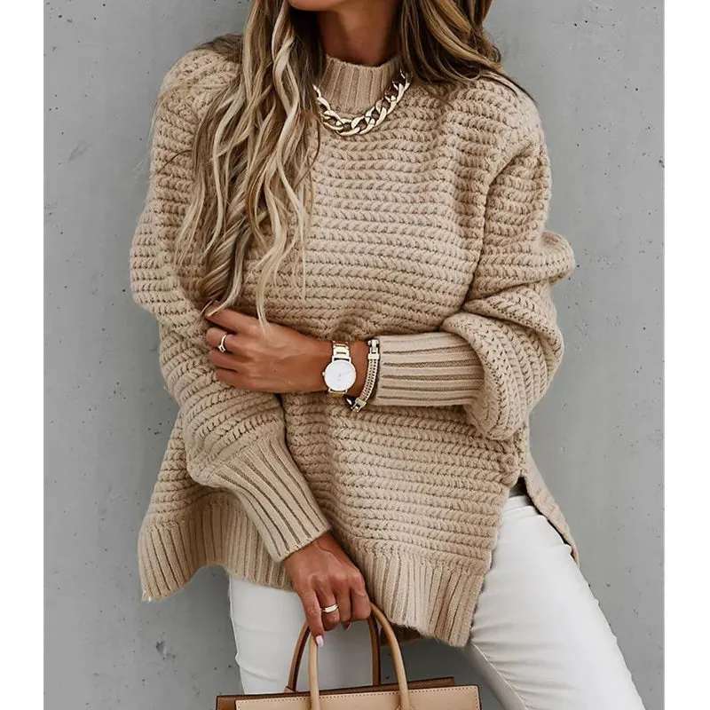 Split knit sweater