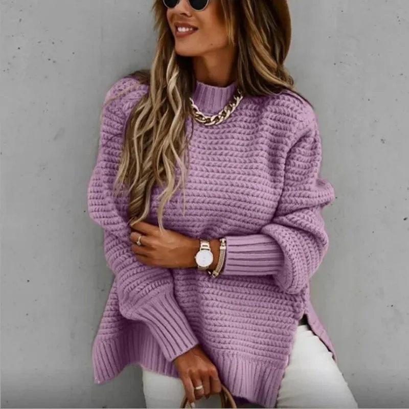 Split knit sweater