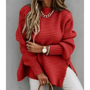 Split knit sweater