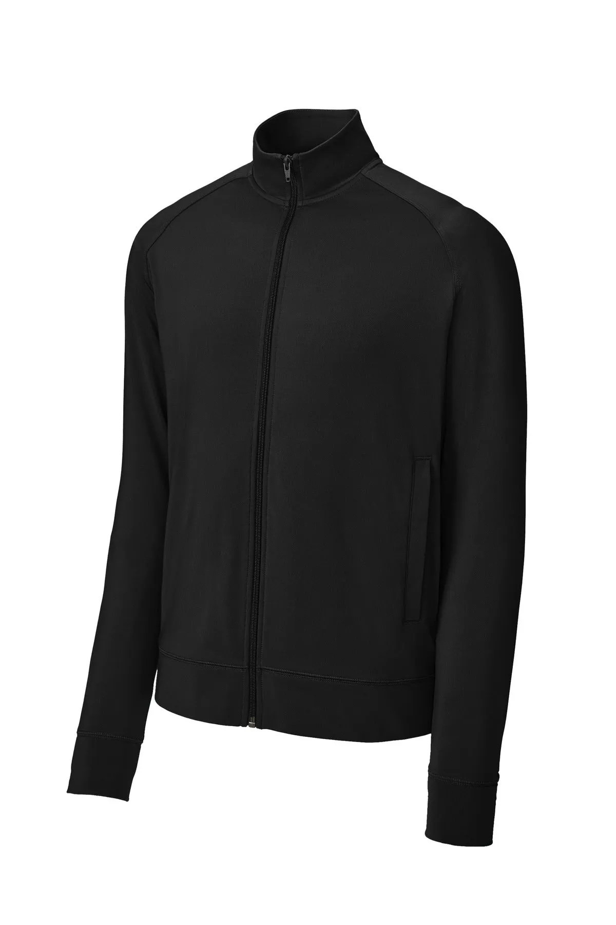 Sport-Tek Sport-Wick Stretch Full-Zip Cadet Jacket ST857 Black