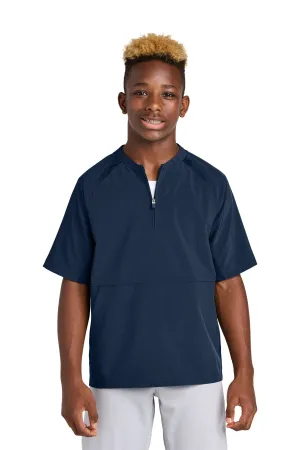 Sport-Tek Youth Repeat 1/2-Zip Short Sleeve Jacket YJST489 True Navy