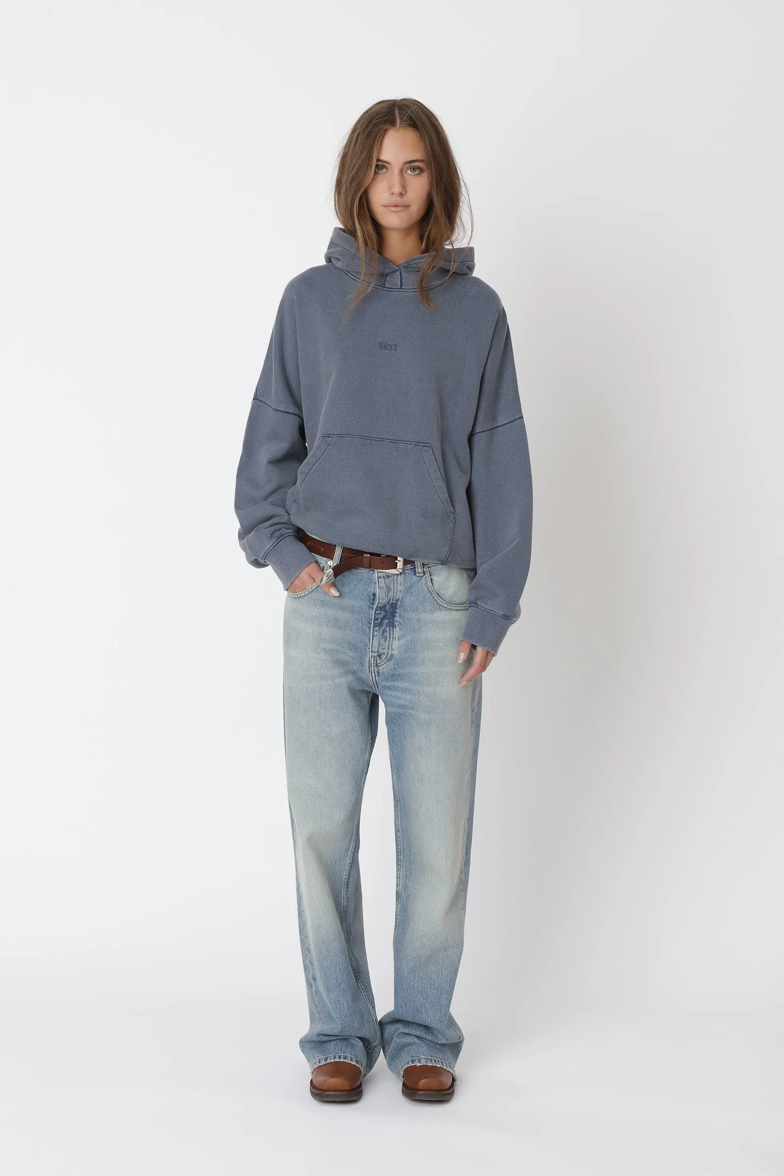 Staff Hood - Washed Dark Denim