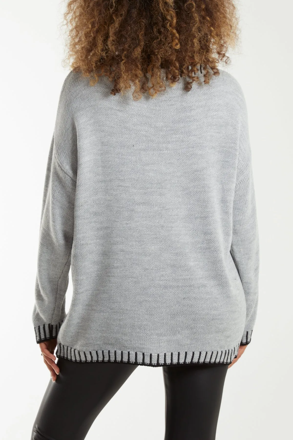 Stitch Edge Round Neck Jumper