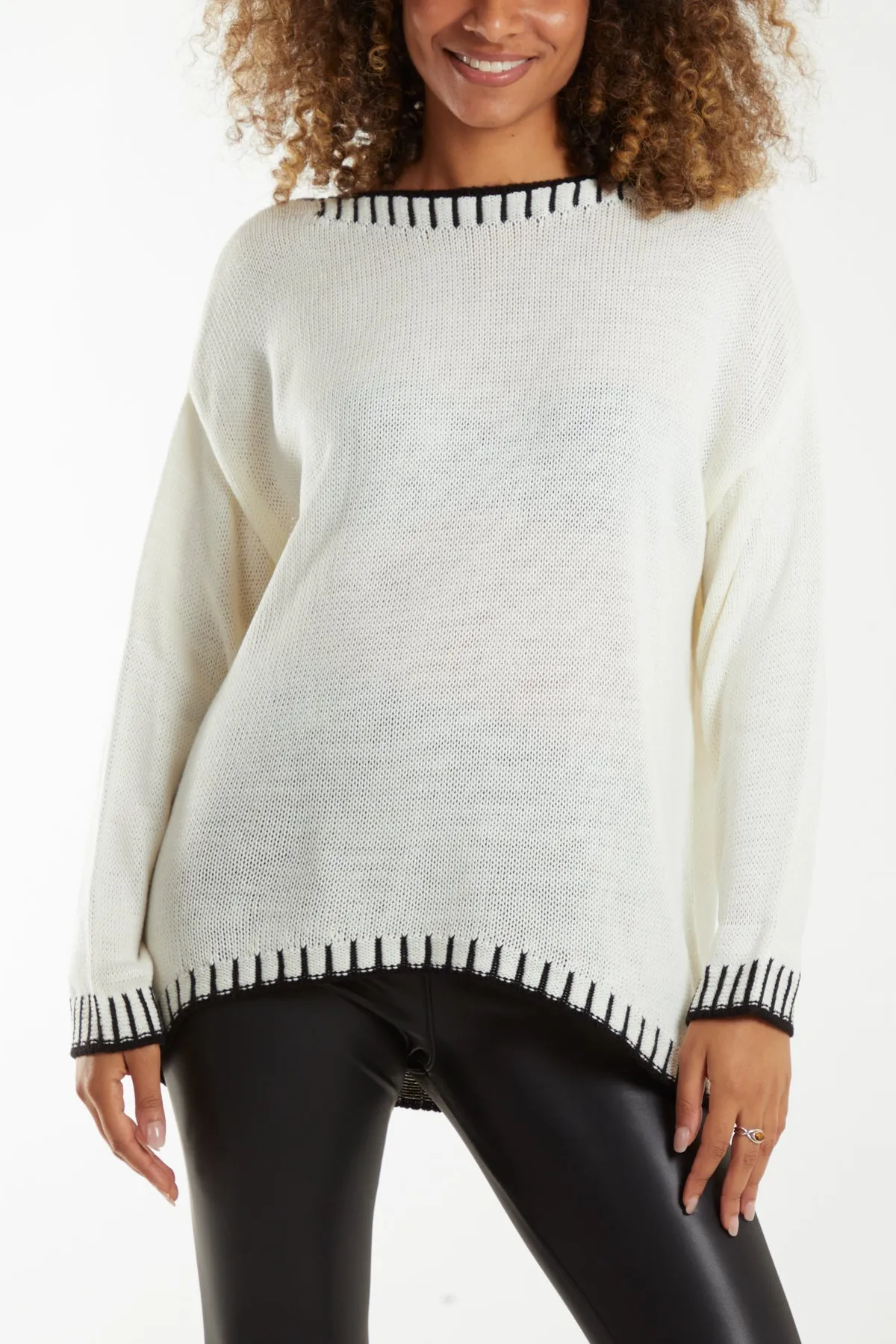 Stitch Edge Round Neck Jumper