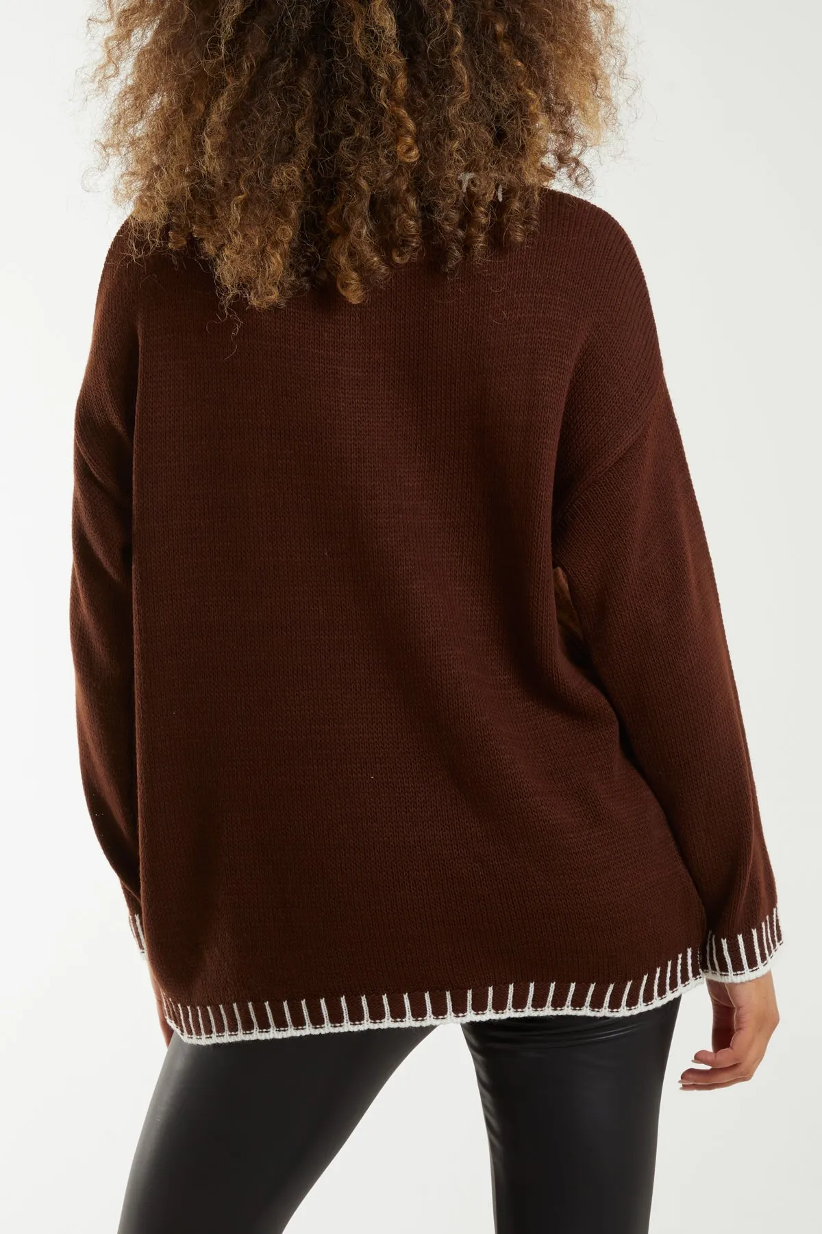 Stitch Edge Round Neck Jumper