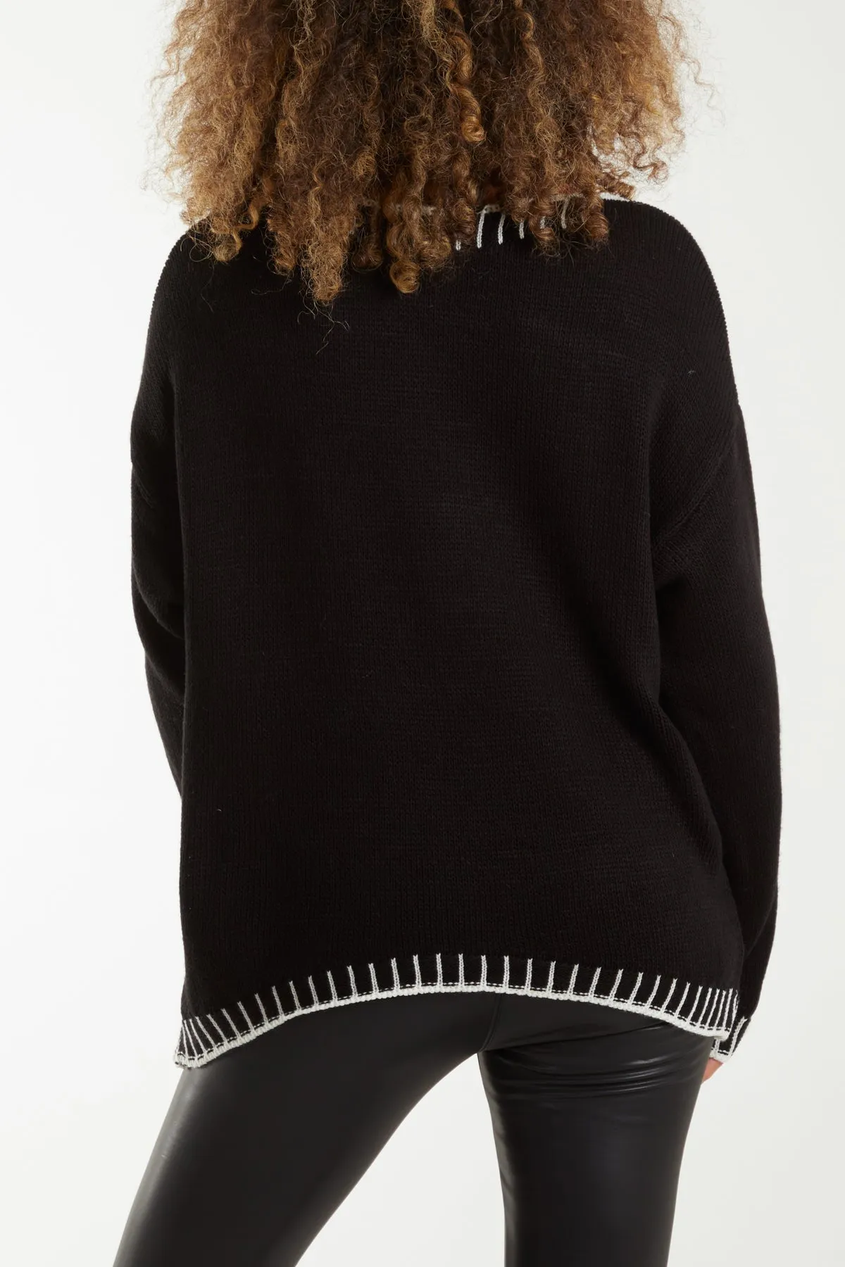 Stitch Edge Round Neck Jumper