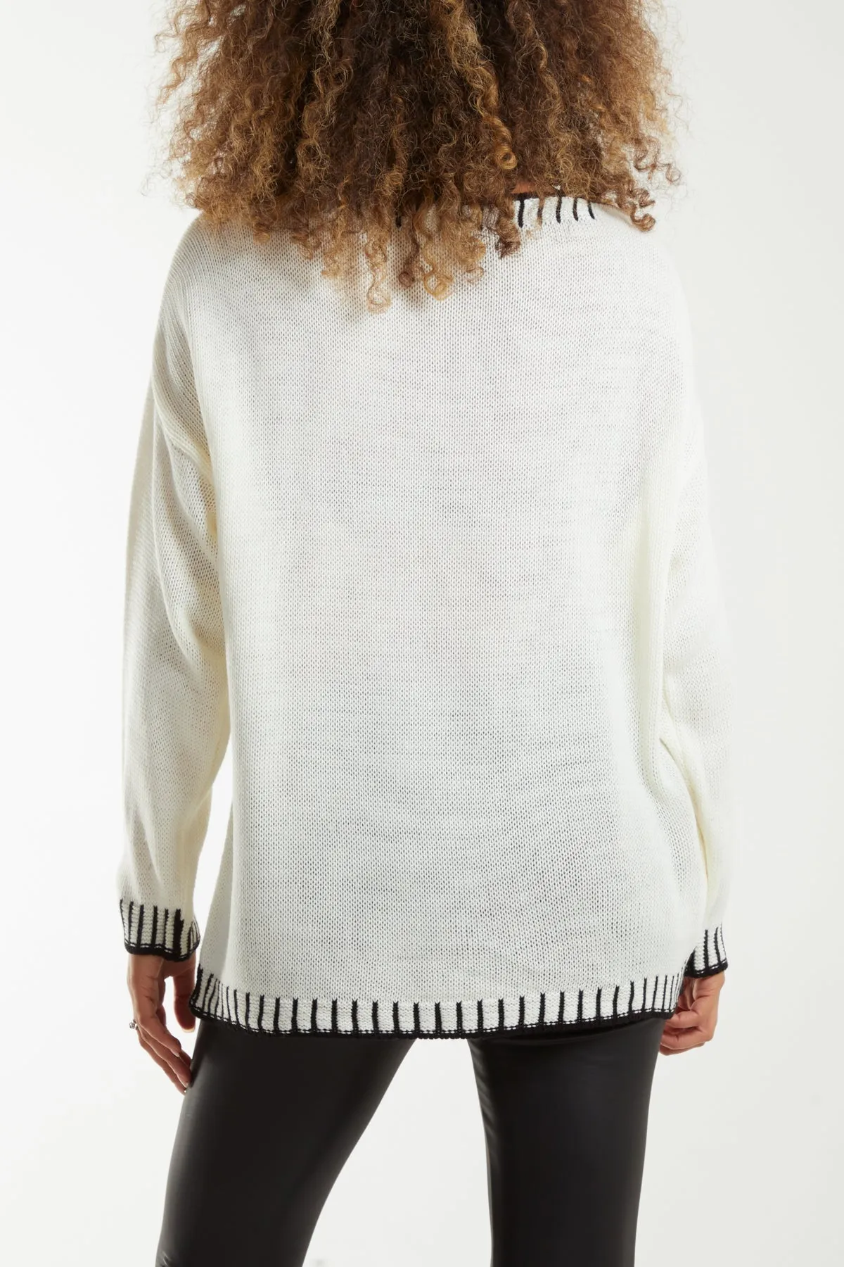 Stitch Edge Round Neck Jumper