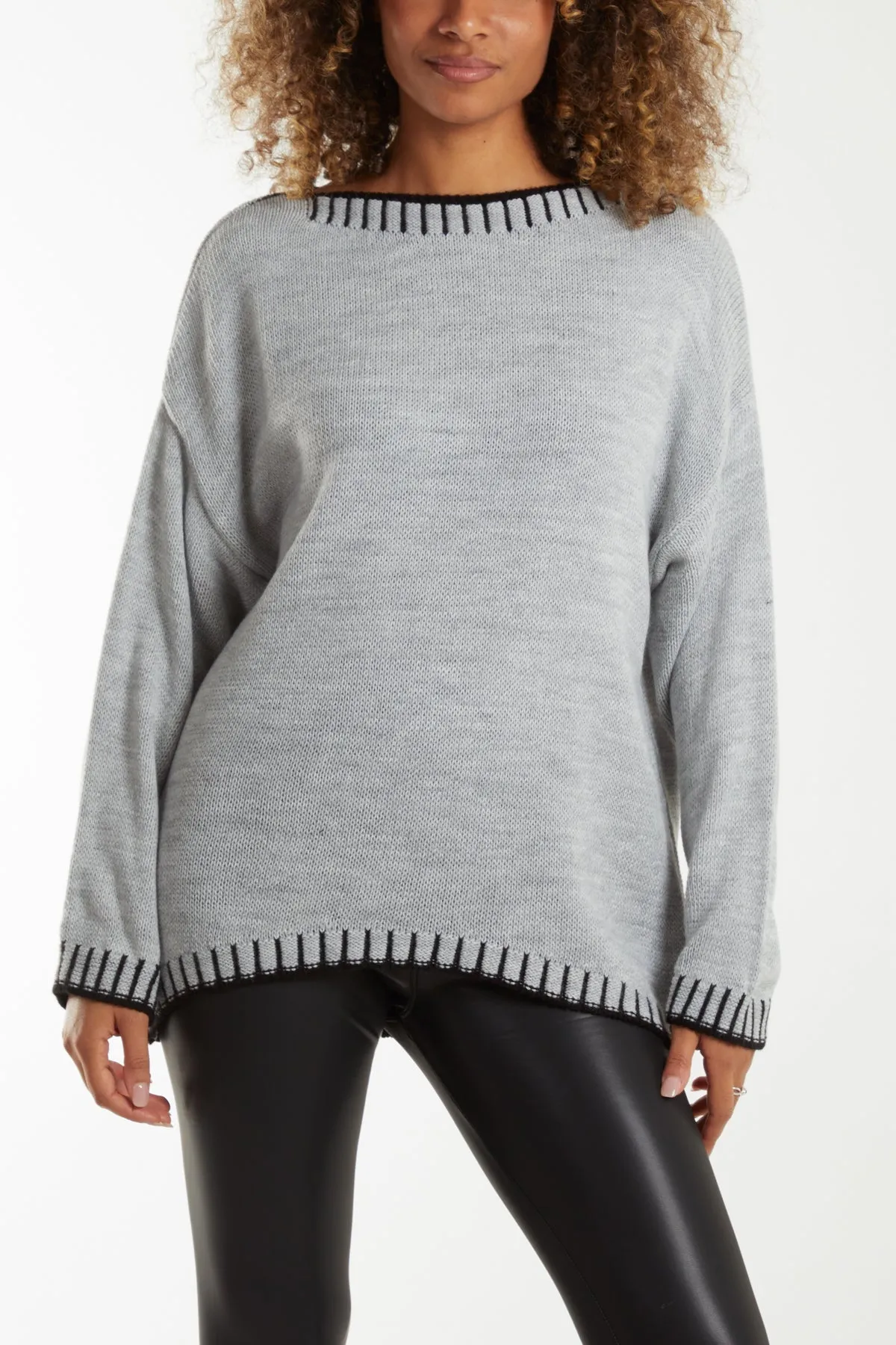 Stitch Edge Round Neck Jumper
