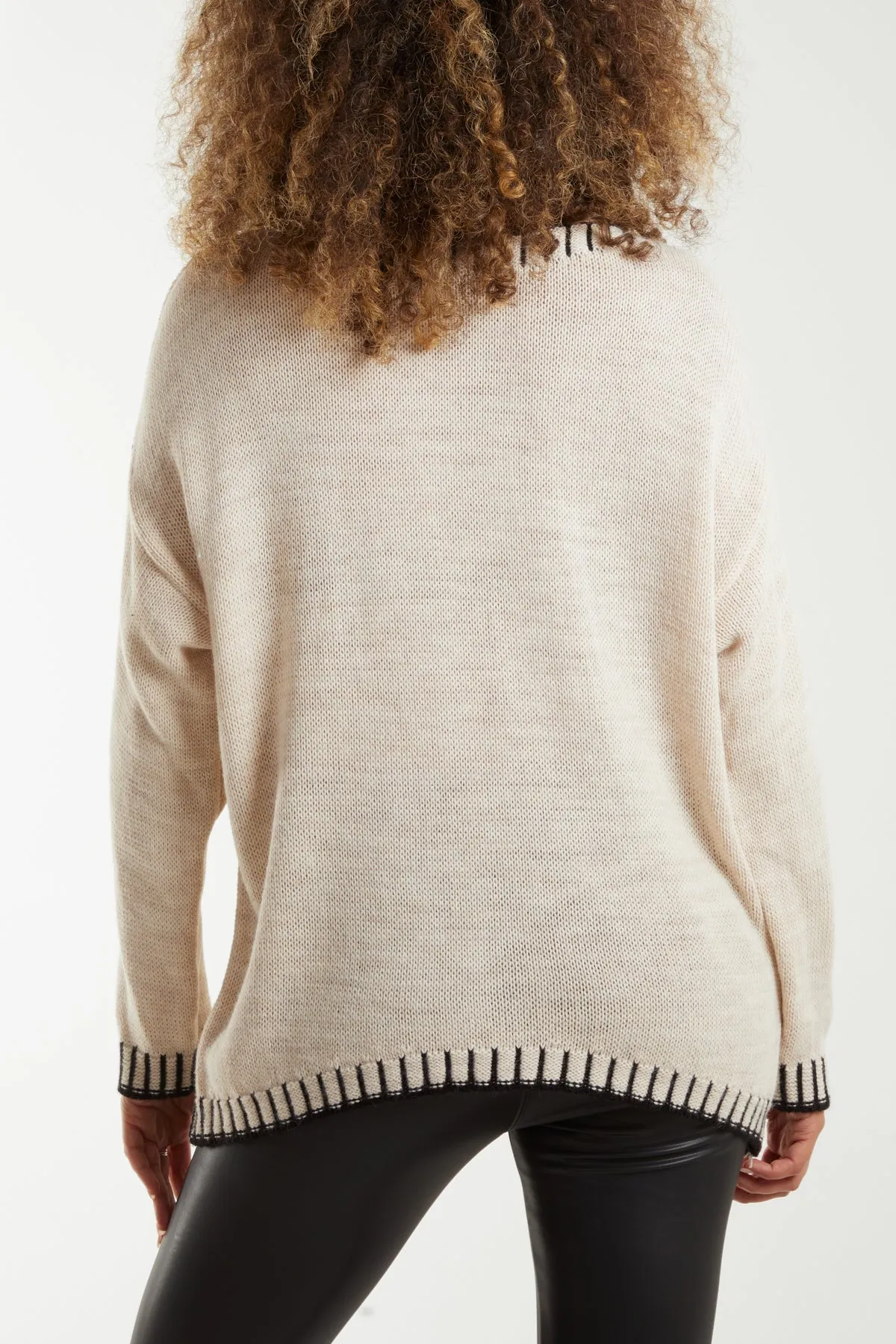 Stitch Edge Round Neck Jumper
