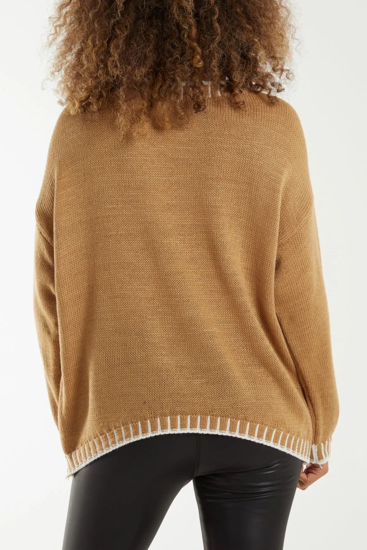 Stitch Edge Round Neck Jumper