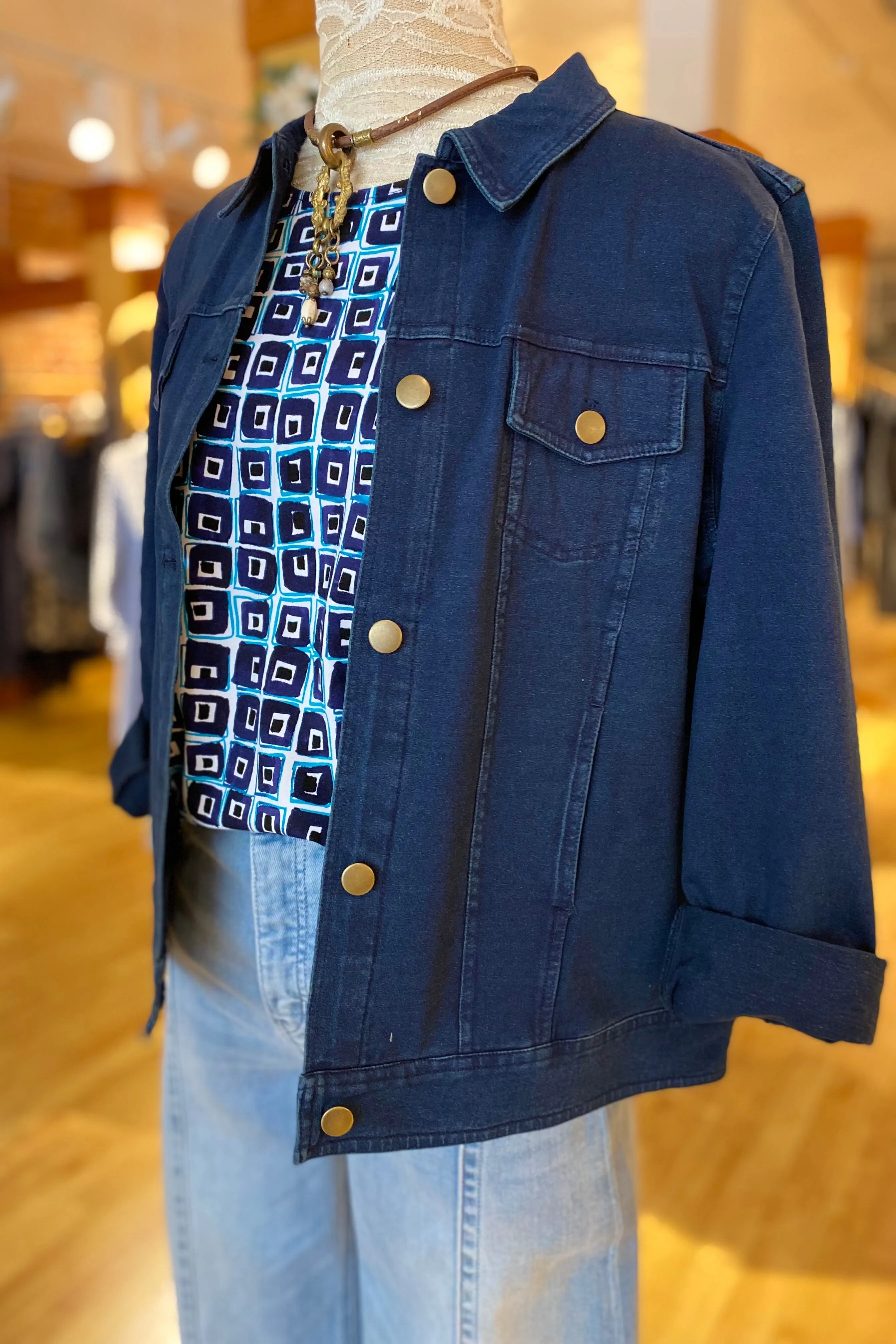 Stonewash Cotton Knits Jean Jacket