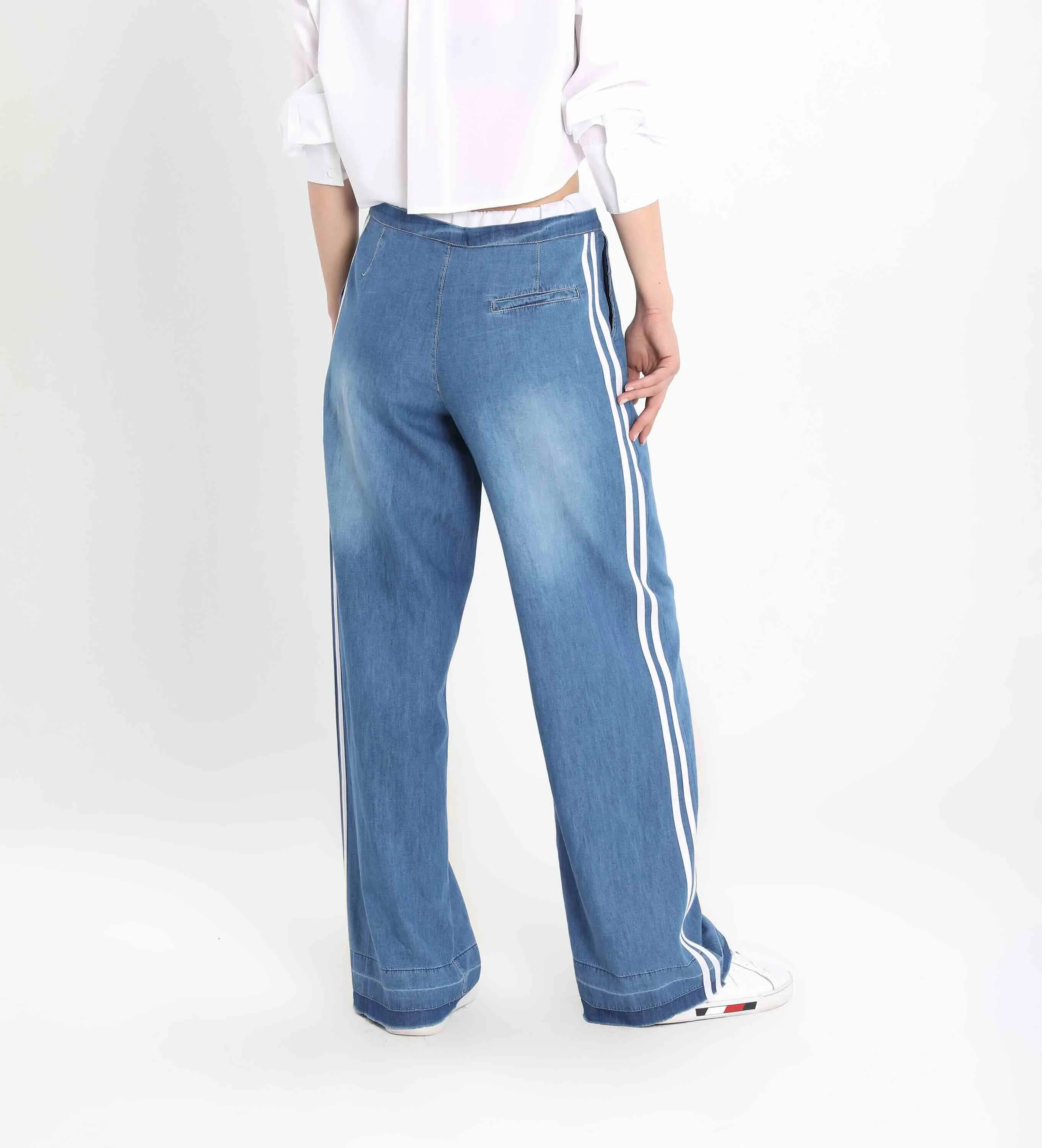Striped Wide Leg Jeans