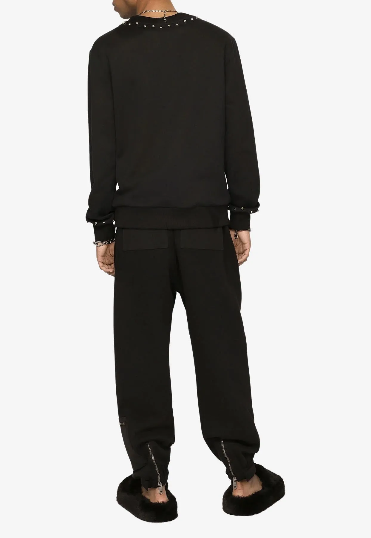 Studded Logo Pullover Sweatshirt